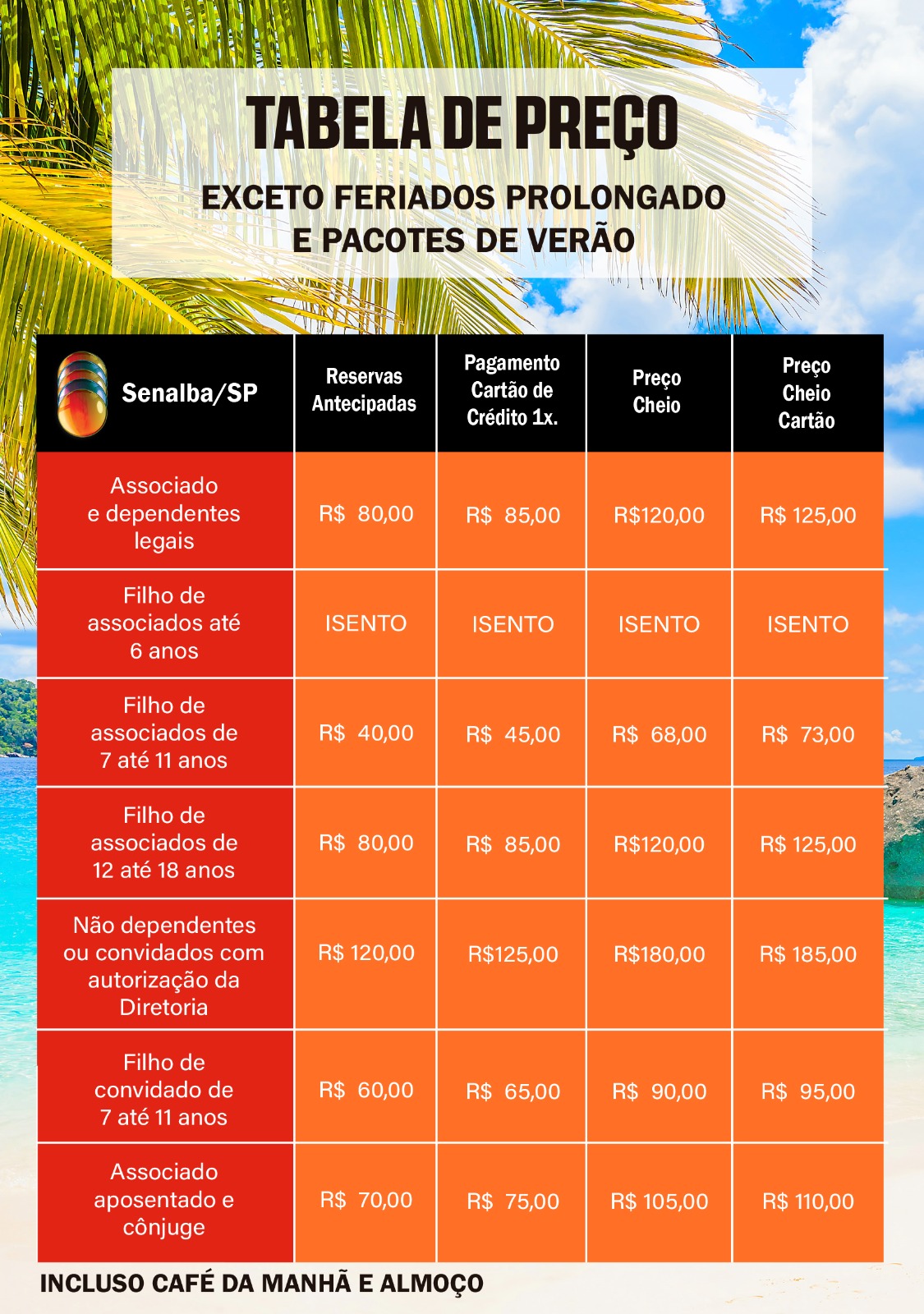 Tabela de Preços